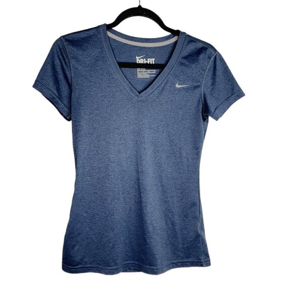Nike Dri-FIT V Neck Regular Fit Short Sleeve Top - Picture 1 of 5
